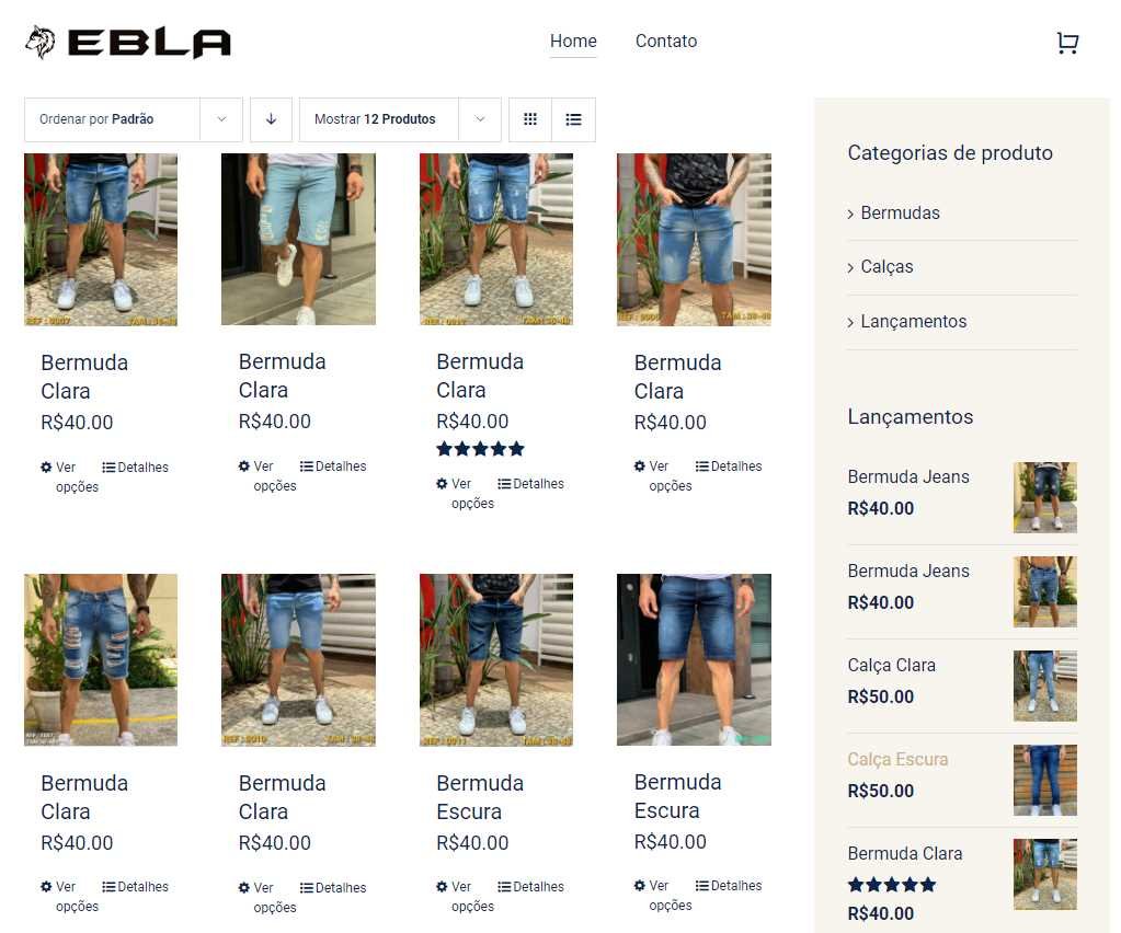 Logo da loja EBLA JEANS no Brás