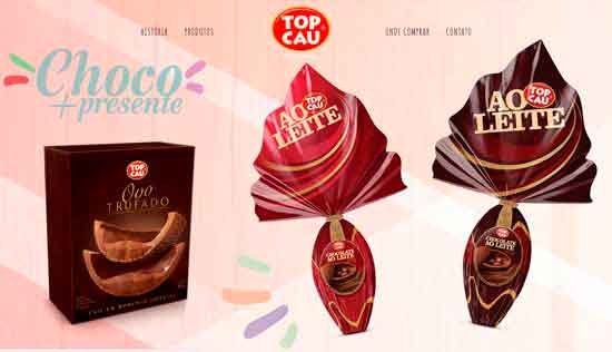 Logo da loja CHOCOLATES TOP CAU no Brás